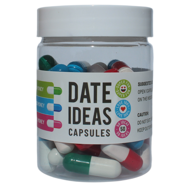 Date Ideas Capsules In A Bottle (50pcs) - Exciting Date Night Ideas For Couple: Boyfriend Girlfriend Wife Husband Newlyweds, Funny Bridal Shower Registry Wedding Gifts